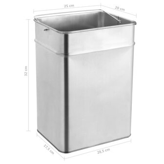 Asbak/prullenbak Hotel 45 L roestvrij staal 9