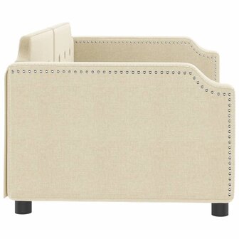 Slaapbank 100x200 cm stof cr&egrave;mekleurig 4