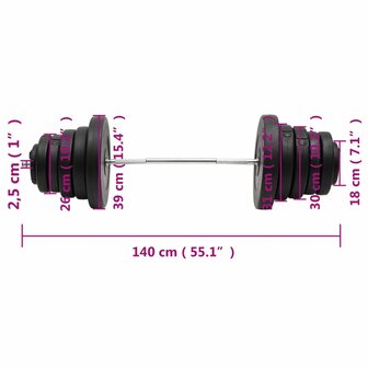Halter met gewichten 90 kg 6