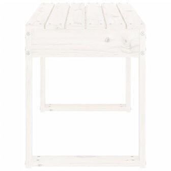 Tuinbank 80x38x45 cm massief grenenhout wit 4