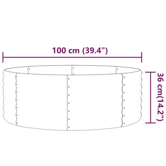 Plantenbak 100x100x36 cm gepoedercoat staal groen 4