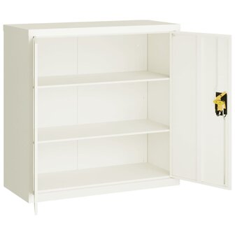 Archiefkast 90x40x130 cm staal wit 9