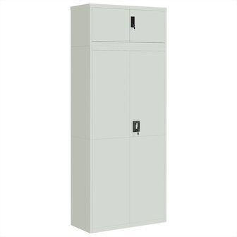 Archiefkast 90x40x220 cm staal lichtgrijs 2