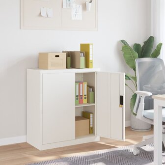 Archiefkast 79x40x90 cm staal wit 1