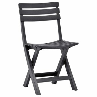 Tuinstoelen inklapbaar 2 st kunststof antraciet 2