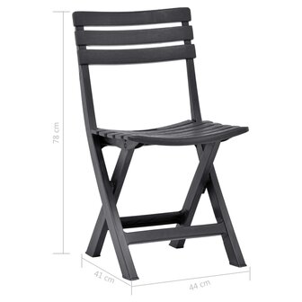 Tuinstoelen inklapbaar 2 st kunststof antraciet 9