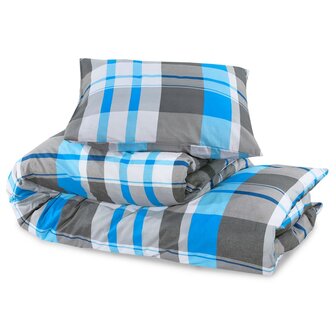 Dekbedovertrekset 140x200 cm katoen blauw en grijs 6