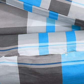 Dekbedovertrekset 140x200 cm katoen blauw en grijs 8
