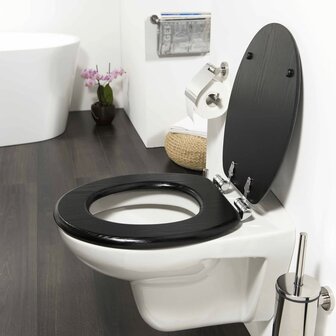 Tiger Soft-close toiletbril Blackwash MDF zwart 252030746 1