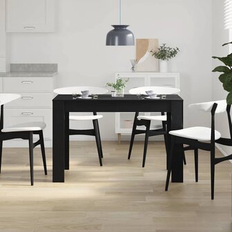 Eettafel 120x60x76 cm spaanplaat zwart eikenkleurig 3