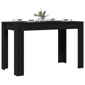 Eettafel 120x60x76 cm spaanplaat zwart eikenkleurig 4