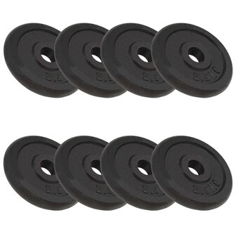 Halterschijven 8 st 8x2,5 kg gietijzer 1