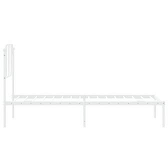 Bedframe met hoofdbord zonder matras metaal wit 75x190 cm 6