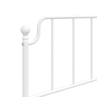 Bedframe met hoofdbord zonder matras metaal wit 75x190 cm 8