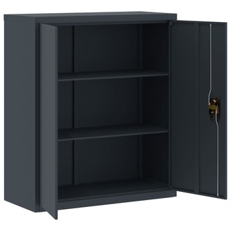 Archiefkast 90x40x145 cm staal antracietkleurig 9