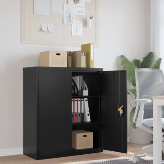 Archiefkast 90x40x105 cm staal zwart 1