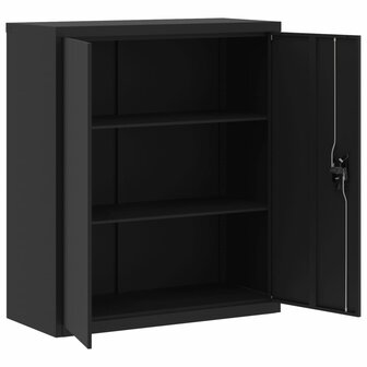 Archiefkast 90x40x105 cm staal zwart 4