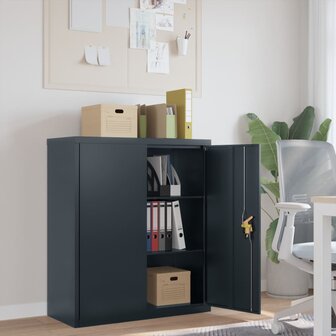 Archiefkast 90x40x105 cm staal antracietkleurig 1