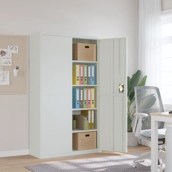 Archiefkast 105x40x180 cm staal lichtgrijs 1