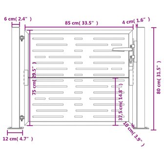 Poort 105x80 cm met vierkantontwerp staal antracietkleurig 9