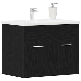 Wastafelkast 60x38,5x46 cm bewerkt hout zwart eikenkleurig 4