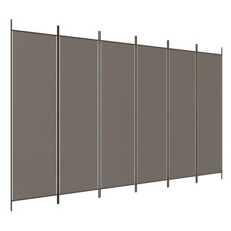 Kamerscherm met 6 panelen 300x220 cm stof antracietkleurig 2