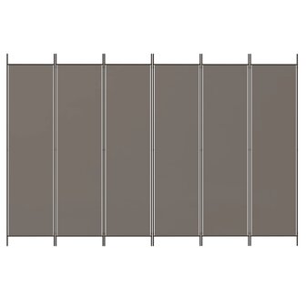 Kamerscherm met 6 panelen 300x220 cm stof antracietkleurig 3