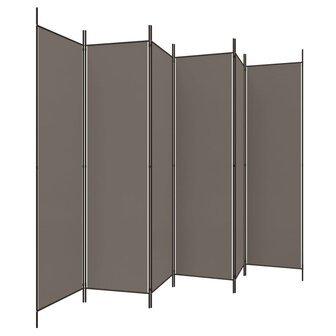 Kamerscherm met 6 panelen 300x220 cm stof antracietkleurig 4