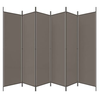 Kamerscherm met 6 panelen 300x220 cm stof antracietkleurig 5