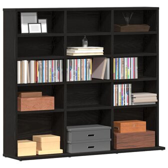 CD-kast 100,5x23x89,5 cm bewerkt hout zwart eikenkleurig 4