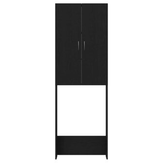 Wasmachinekast 64x25,5x190 cm zwart eikenkleur 6