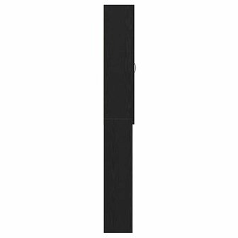 Wasmachinekast 64x25,5x190 cm zwart eikenkleur 7