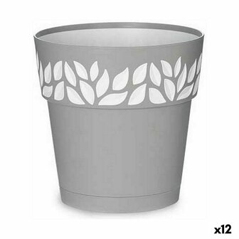 Zelfwaterende bloempot Stefanplast Cloe Grijs Plastic 19 x 19 x 19 cm (12 Stuks) 1