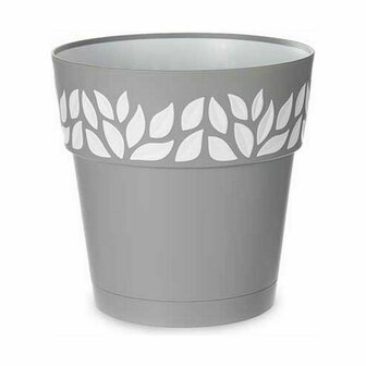 Zelfwaterende bloempot Stefanplast Cloe Grijs Plastic 25 x 25 x 25 cm (6 Stuks) 2