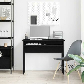 Bureau 90x50x74 cm bewerkt hout zwart eikenkleur 3