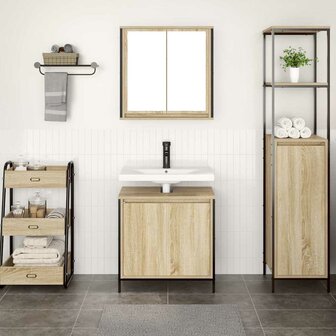 2-delige Badkamermeubelset bewerkt hout sonoma eikenkleurig 3