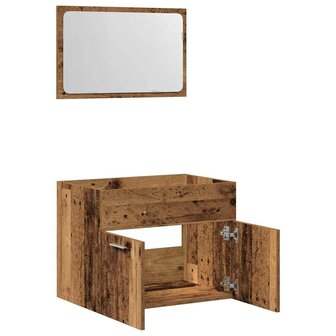2-delige Badkamermeubelset bewerkt hout oud houtkleurig 5