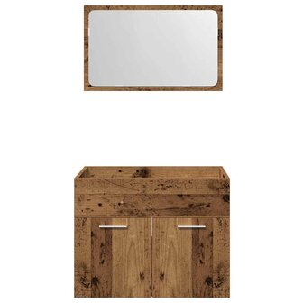 2-delige Badkamermeubelset bewerkt hout oud houtkleurig 6