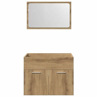 2-delige Badkamermeubelset bewerkt hout artisanaal eikenkleur 6