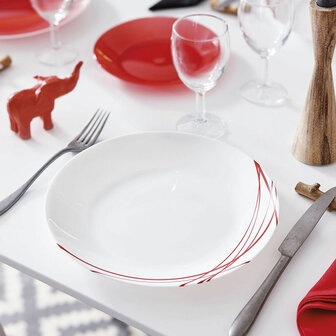 Dinerbord Arcopal Domitille Rojo Tweekleurig Glas 25 cm (12 Stuks) 2