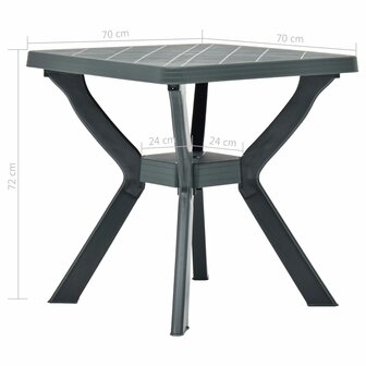 Bistrotafel 70x70x72 cm kunststof groen 6