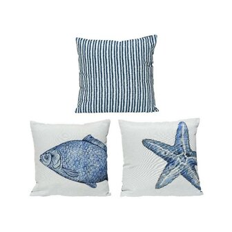 Kussen Blauw Wit Multicolour 40 x 40 cm 1