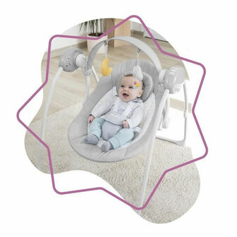 Schommelstoel Badabulle Candy Comfort Swing Grijs Wit 2