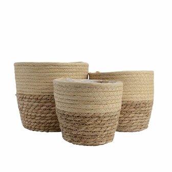 Mandenset Decoris Jute (20 x 20 x 17 cm) (3 Stuks) 1