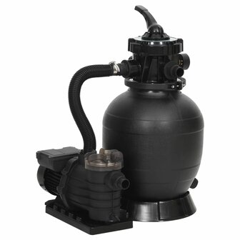 Zwembadzandfilter met voorfilter zwart 1