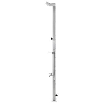 Buitendouche met grijze basis 225 cm roestvrij staal 5