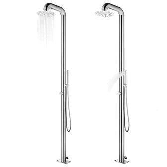 Buitendouche met grijze basis 230 cm roestvrij staal 2