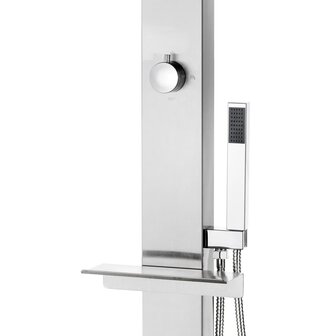 Buitendouche met bruine basis 225 cm roestvrij staal 9