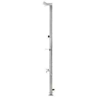 Buitendouche met grijze basis 225 cm roestvrij staal 5