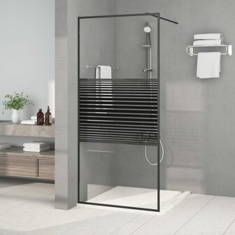 Inloopdouchewand 90x195 cm transparant ESG-glas zwart 1